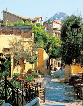 village en grece, pres de la mer egee