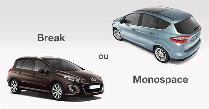 Photo d'un monospace et d'un break pour notre comparatif